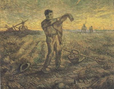 Vincent Van Gogh Evening:The End of the Day (nn04) oil painting picture